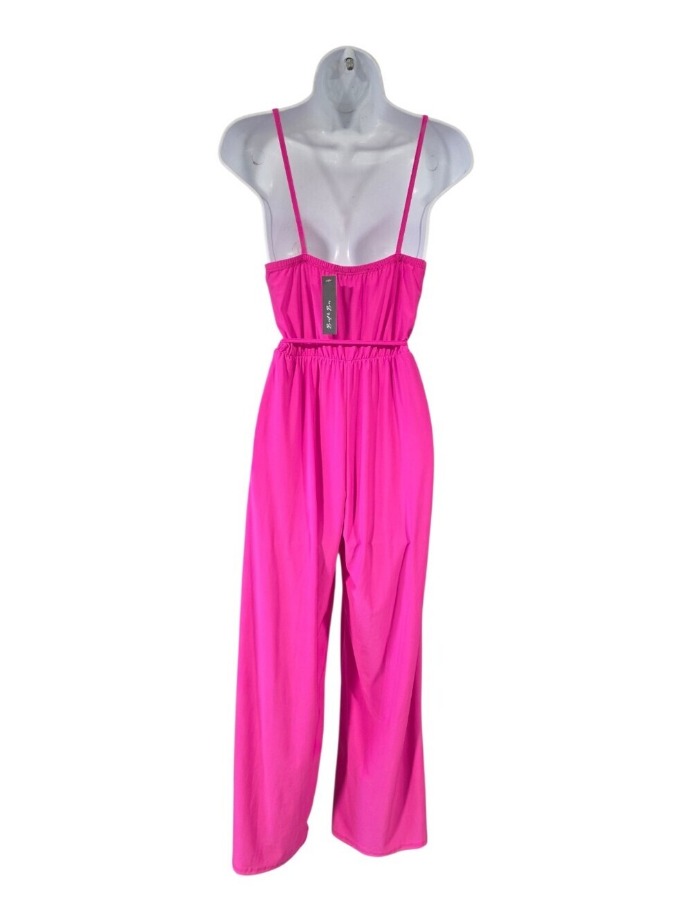 Brit & Bri Barbie Pink V-Neck Wide Leg Jumpsuit With Belt Size Small - Picture 3 of 3